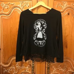 Alice In Wonderland Long Sleeve Blouse Size Large
